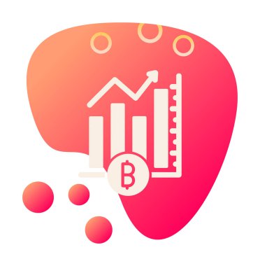 Bitcoin ve grafik simgesi. özet çizimi 