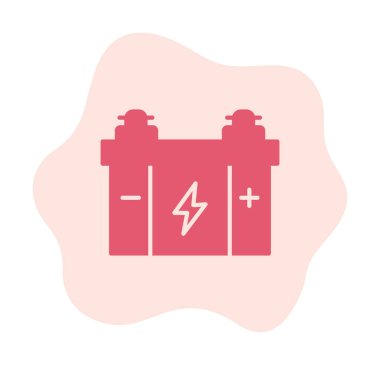  düz araba pil vektör illüstrasyon tasarımı