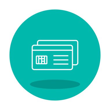 Kredi kartı simgesi, vektör illüstrasyonu basit tasarım