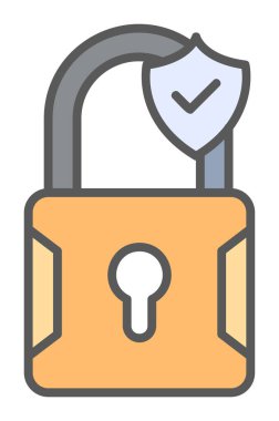 asma kilit web simgesi, vektör illüstrasyonu 