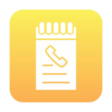 Beyaz arkaplanda telefon rehberi ikonu vektör çizimi