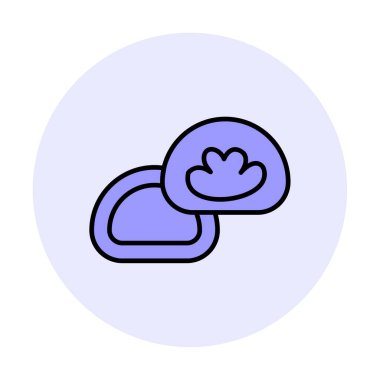 Japon tatlısı Mochi ikonunun vektör çizimi 