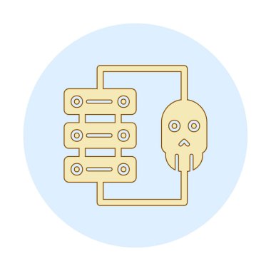 veri merkezi ve Hackleme simgesi illüstrasyonu