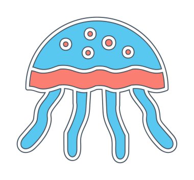 Denizanası. Web simgesi basit illüstrasyon                       