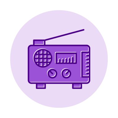 Düz radyo ikonu. özet çizim vektörü