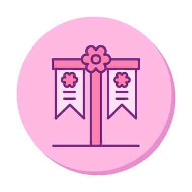 Festival bayrak simgesi, vektör illüstrasyonu