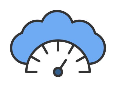  Gösterge düz simgesi, vektör illüstrasyonu 