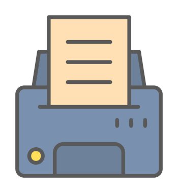 Yazıcı simgesi vektör illüstrasyonu