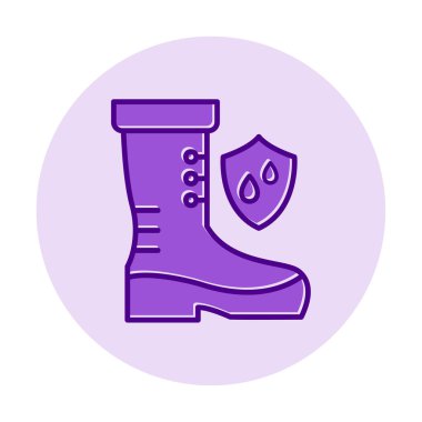 Basit su geçirmez ayakkabı simgesi, vektör illüstrasyonu