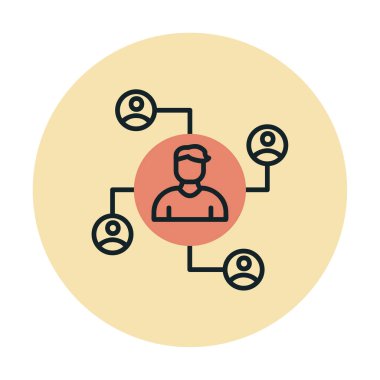 Basit düz sosyal ağ simgesi işareti