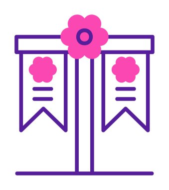 Festival bayrak simgesi, vektör illüstrasyonu