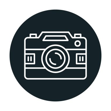 Basit kamera simgesi vektör illüstrasyonu