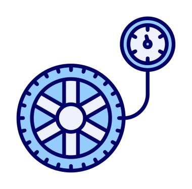 düz teker basıncı, izole edilmiş simge 