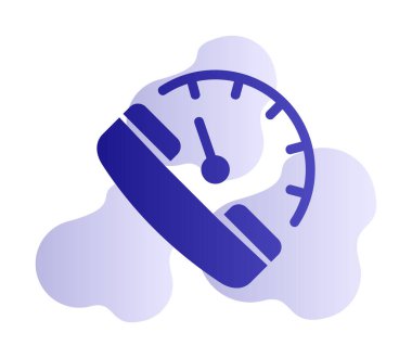 Basit 24 Saat Telefon Desteği simgesi, vektör illüstrasyonu