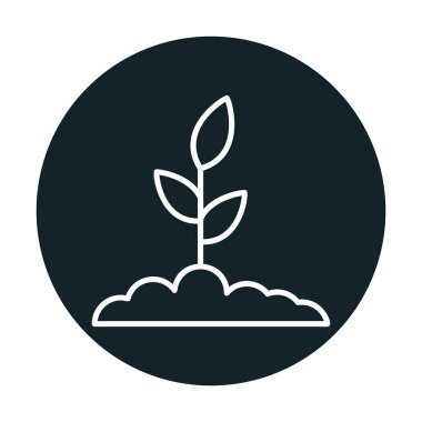 Yapraklı saksıda bitki, vektör çizimi 