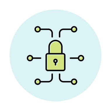 Ağ güvenlik simgesi, vektör çizim 