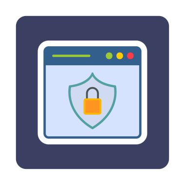 Basit Web Güvenlik simgesi, vektör illüstrasyonu