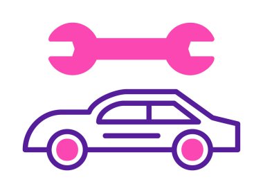 Basit araba Tamir simgesi vektör çizimi tasarımı