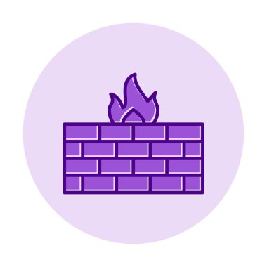 Şömine simgesinin vektör illüstrasyonu 