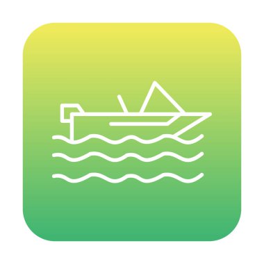 Basit Motorboat simgesi, vektör illüstrasyonu