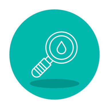 Loupe ikonu. Büyüteçteki su damlasının vektör çizimi