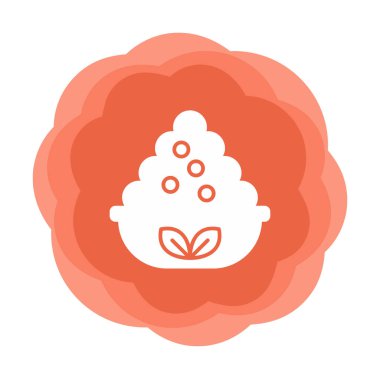 Maya vektör çizimine sahip basit düz kase