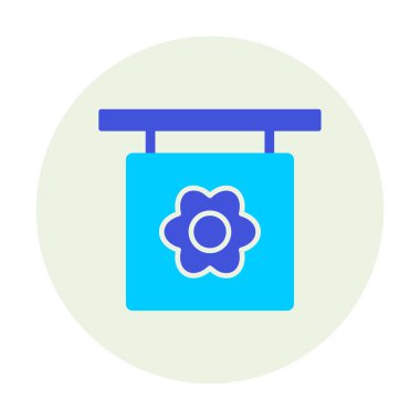 Basit çiçek simgesi, vektör illüstrasyonu