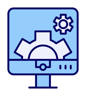 Bilgisayar ayarları simgesi, vektör çizim