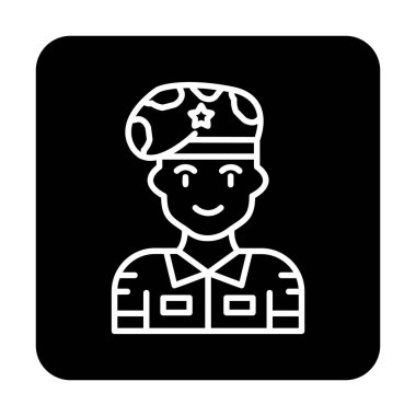 asker web simgesi, vektör illüstrasyonu 