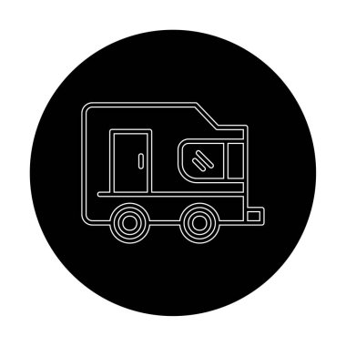 düz karavan simgesi çizimi  