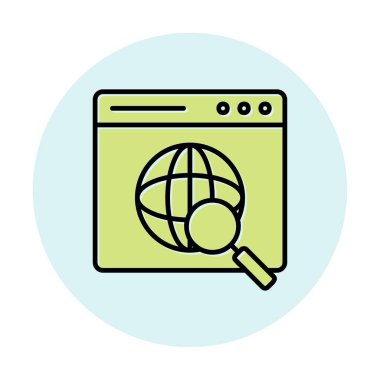 tarayıcı web simgesi, vektör illüstrasyonu 