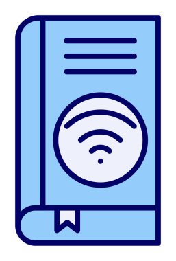 Wifi kitap ikonu vektör illüstrasyonu