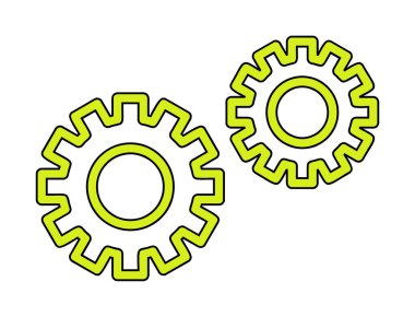 Gear Düz Vektör Simgesi Tasarımı