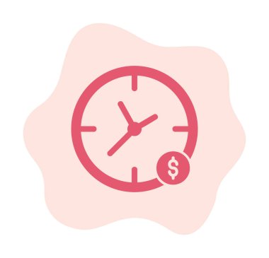 Zaman Para saat simgesi vektör illüstrasyonudur