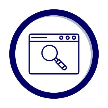 Basit Tarayıcı Arama simgesi, vektör illüstrasyonu