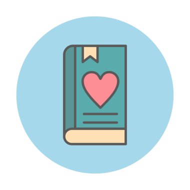 Yer imi simgesi olan aşk kitabı, basit vektör illüstrasyonu 