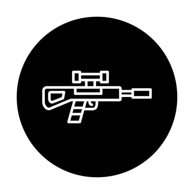 Basit Keskin Nişancı Tüfeği simgesi, vektör çizimi