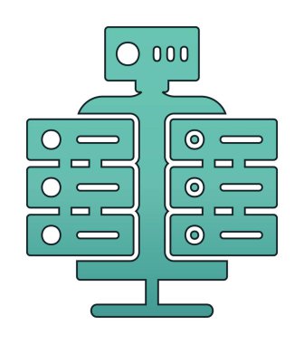 Ağ sunucu simgesinin vektör illüstrasyon tasarımı