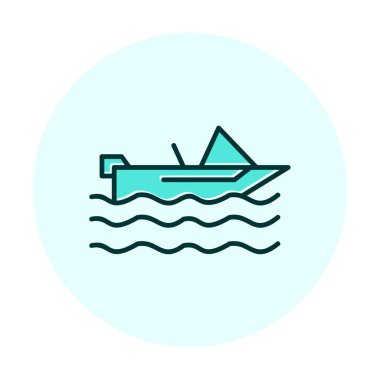 Basit Motorboat simgesi, vektör illüstrasyonu