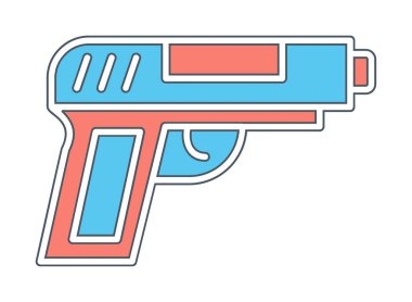 askeri tabanca ikonu vektör illüstrasyonu 