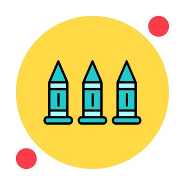 Askeri silah mermileri vektör ikonu. Sembol, logo çizimi. Vektör grafikleri 
