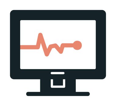 Basit kardiyogram simgesi, vektör illüstrasyonu 