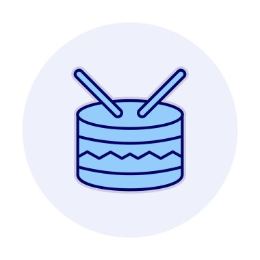 davul simgesi doğrusal vektör illüstrasyon tasarımı