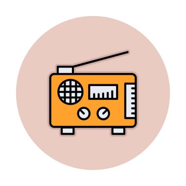 Düz radyo ikonu. özet çizim vektörü