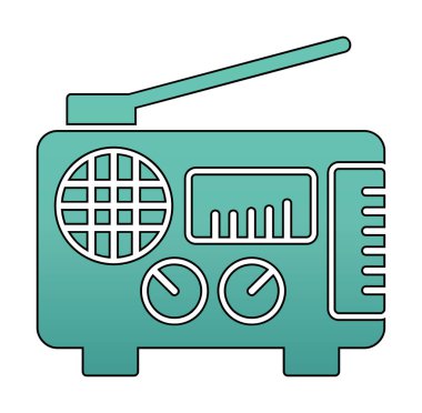 Düz radyo ikonu. özet çizim vektörü