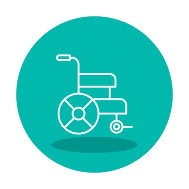 Basit Tekerlekli sandalye Simgesi, vektör illüstrasyonu