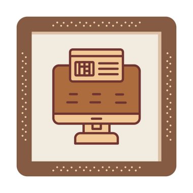 Basit Çevrimiçi Ödeme simgesi, vektör illüstrasyonu