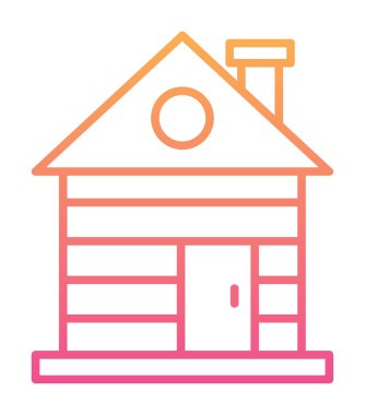 ahşap ev simgesi, vektör illüstrasyonu