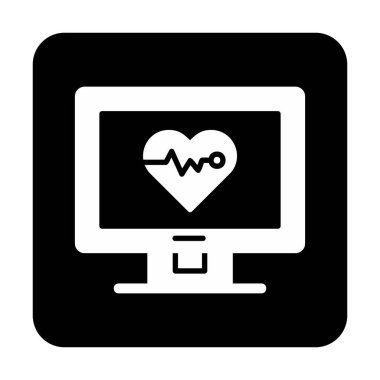 Kalp atışı simgesi, vektör illüstrasyonu, sağlık bilgileri 