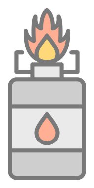 Basit Kamp Gaz ikonu illüstrasyonu 